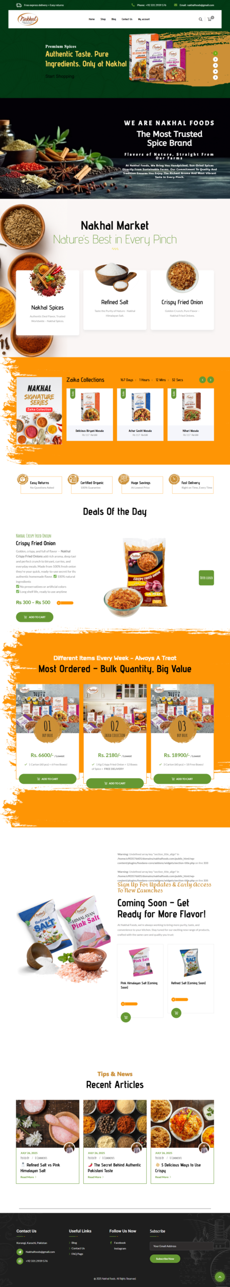 Nakhal Foods Website